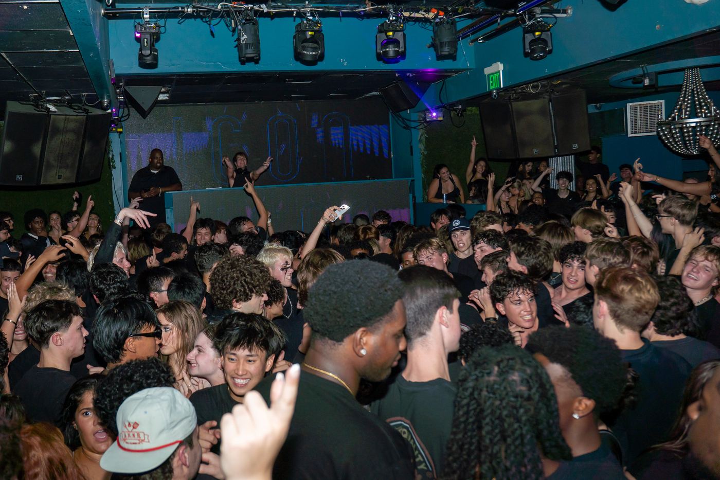 Packed dance floor from the DJ booth