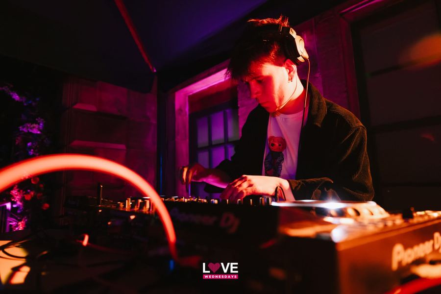 Dougal behind the decks